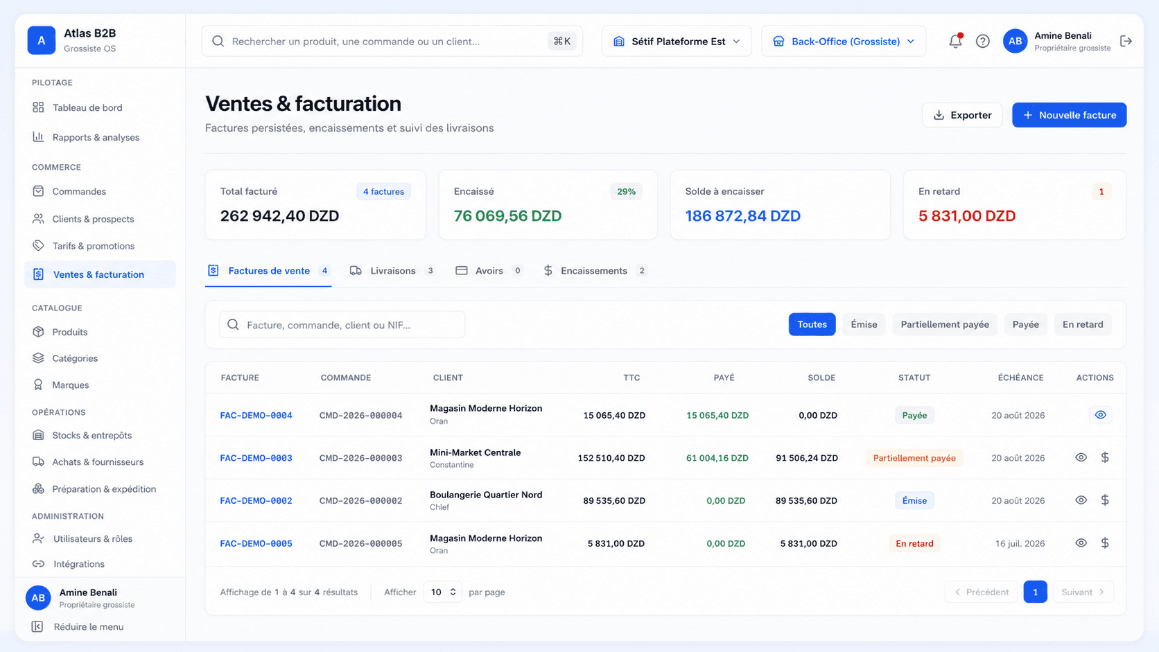 Ventes et facturation