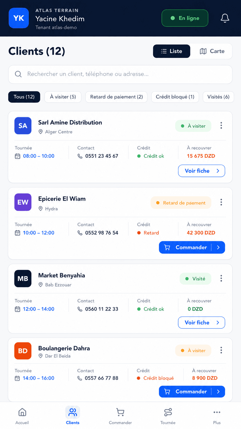 Portefeuille clients