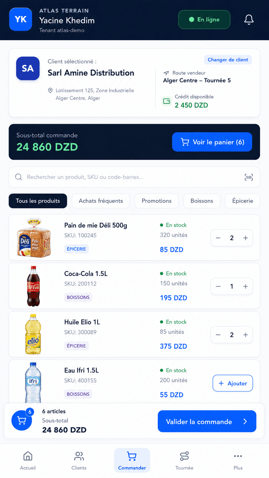 Prise de commande