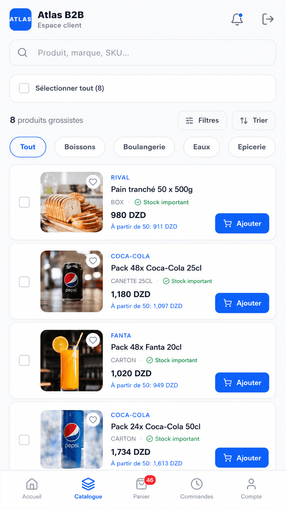 Catalogue optimisé